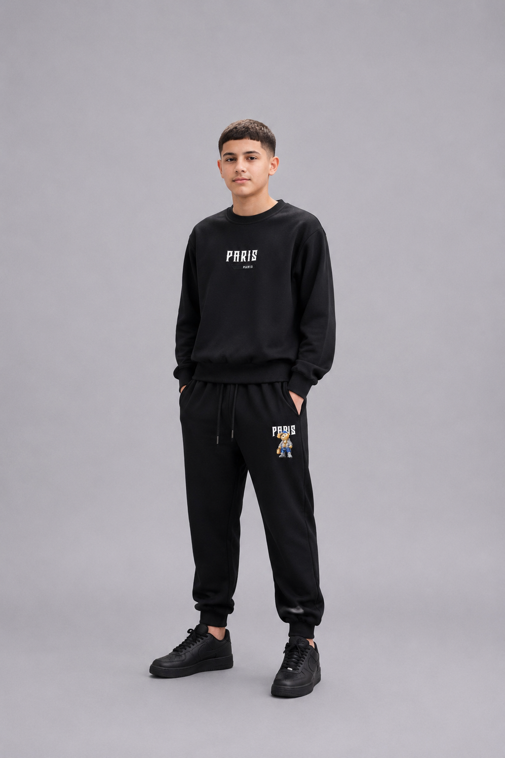 Ensemble jogging enfant imprimé teddy /  Lot de 12 Pièces (Tailles 4 à 14 ans) - 50010M