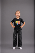 T-shirt fille imprimé cœur –  Lot de 6 Pièces (Tailles 4 à 14 ans) - 91039M