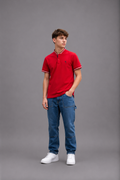 Polo garçon col officier avec finitions contrastées – Lot de 12 Pièces (Tailles 4 à 14 ans) - 90090M