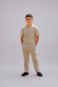 Ensemble garçon chemise manches courtes et pantalon texturé –  Lot de 12 oièces (Tailles 4 à 14 ans) - 60026M