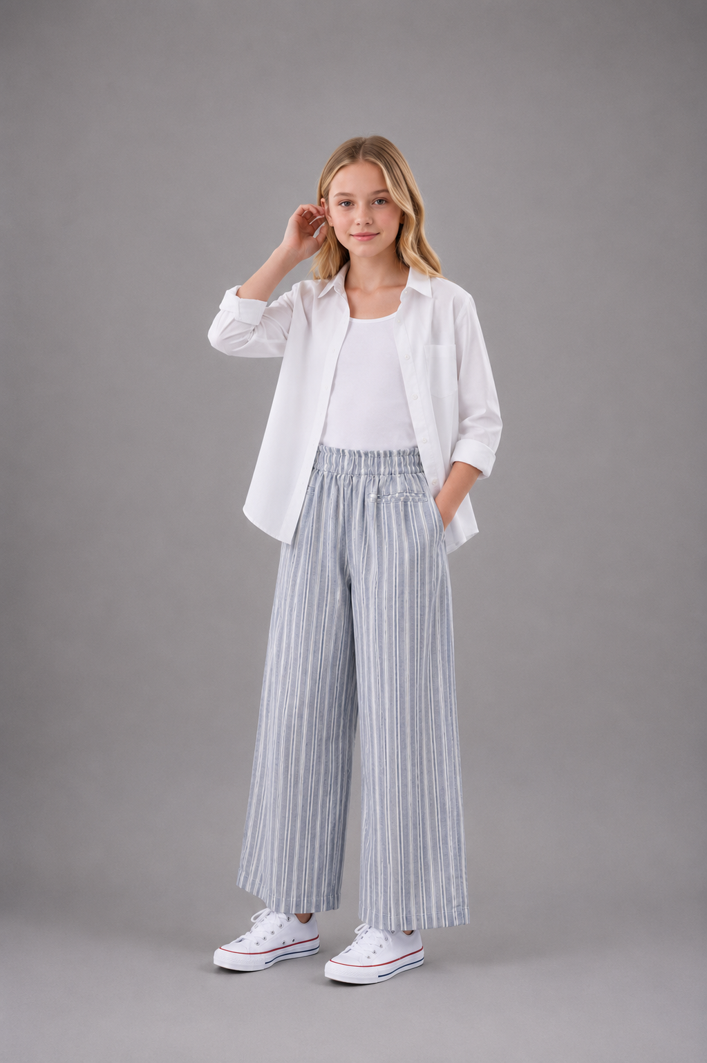 Pantalon enfant coupe droite à taille élastique – Style confortable et moderne – Lot de 6 Pièces (Tailles 4 à 14 ans)- Réf : 52011