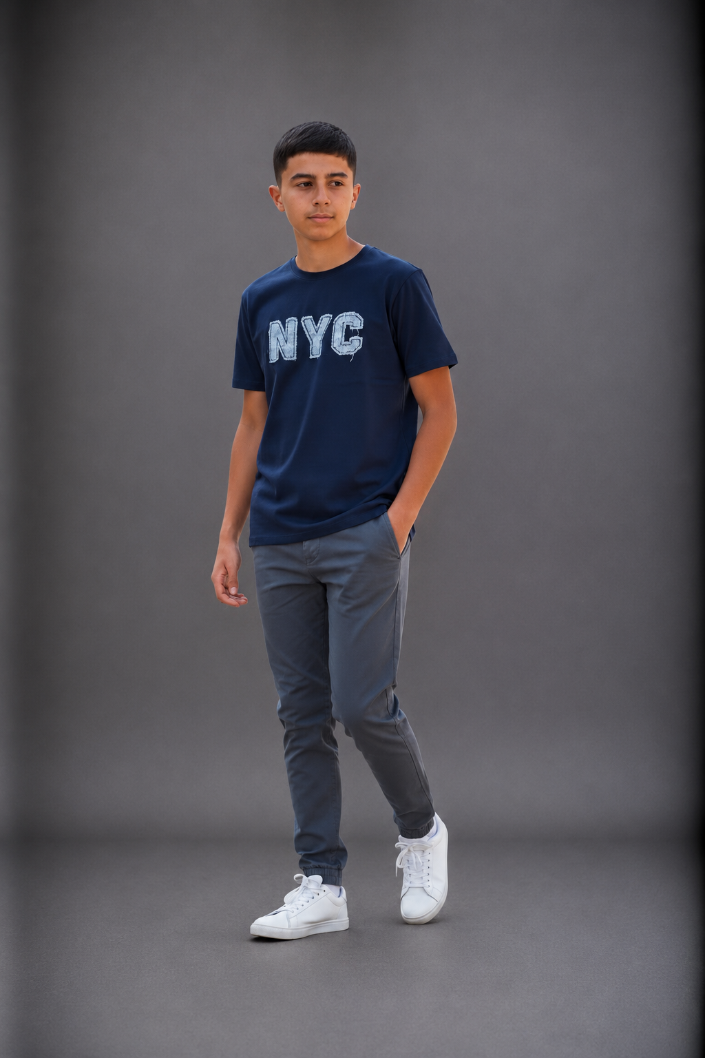 T-shirt garçon imprimé NYC style urbain – Vente en gros lot de 6 - 29155M