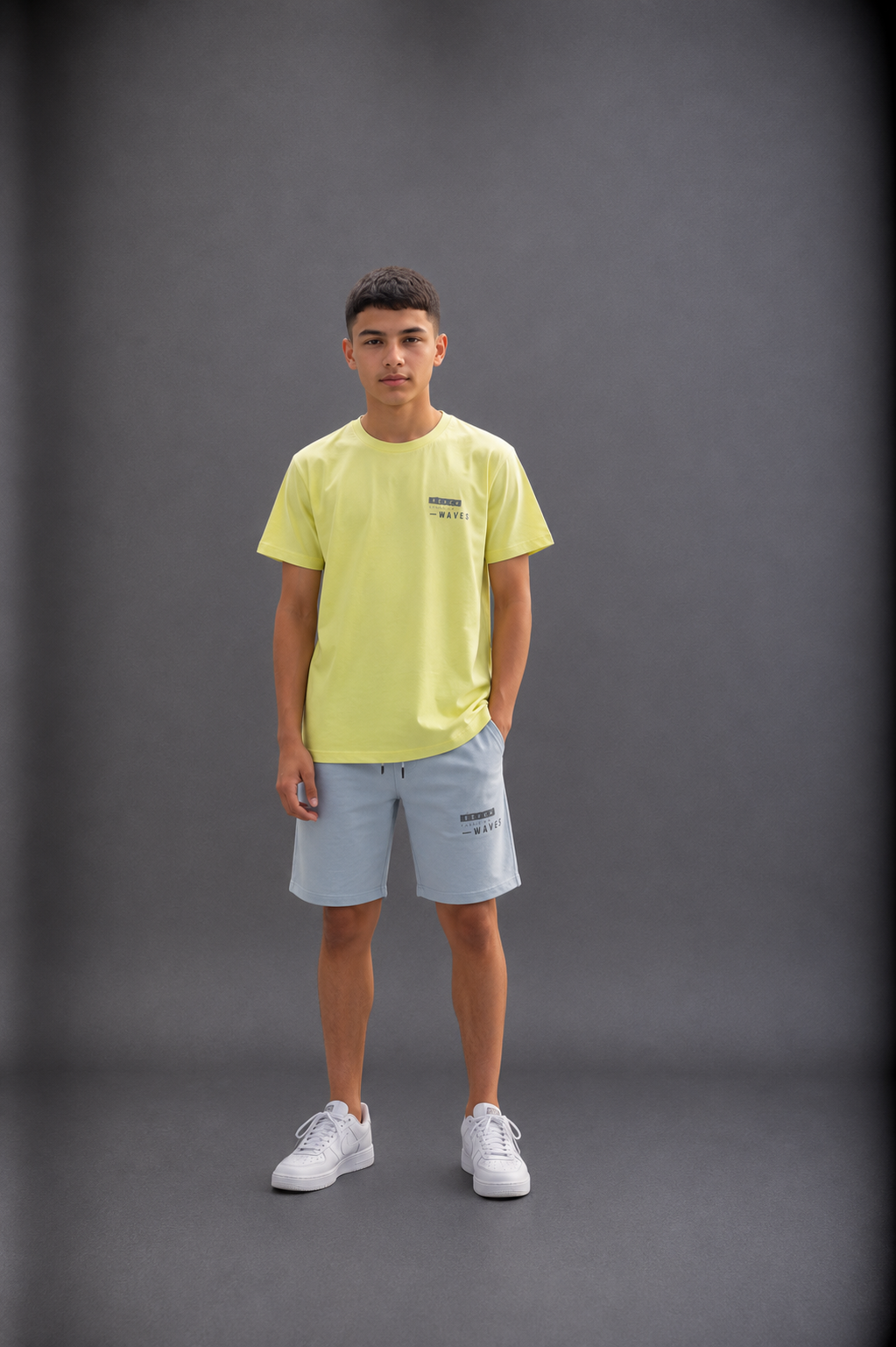 T-shirt garçon imprimé Waves avec motif dos plage – Lot de 12 Pièces (Tailles 4 à 14 ans) - 51003M