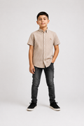 Chemise garçon manches courtes à carreaux avec col classique – Lot de 12 Pièces (Tailles 4 à 14 ans) - 90068M