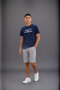 T-shirt garçon imprimé AMITY avec effet dégradé graphique – Vente en gros lot de 6 - 29156M
