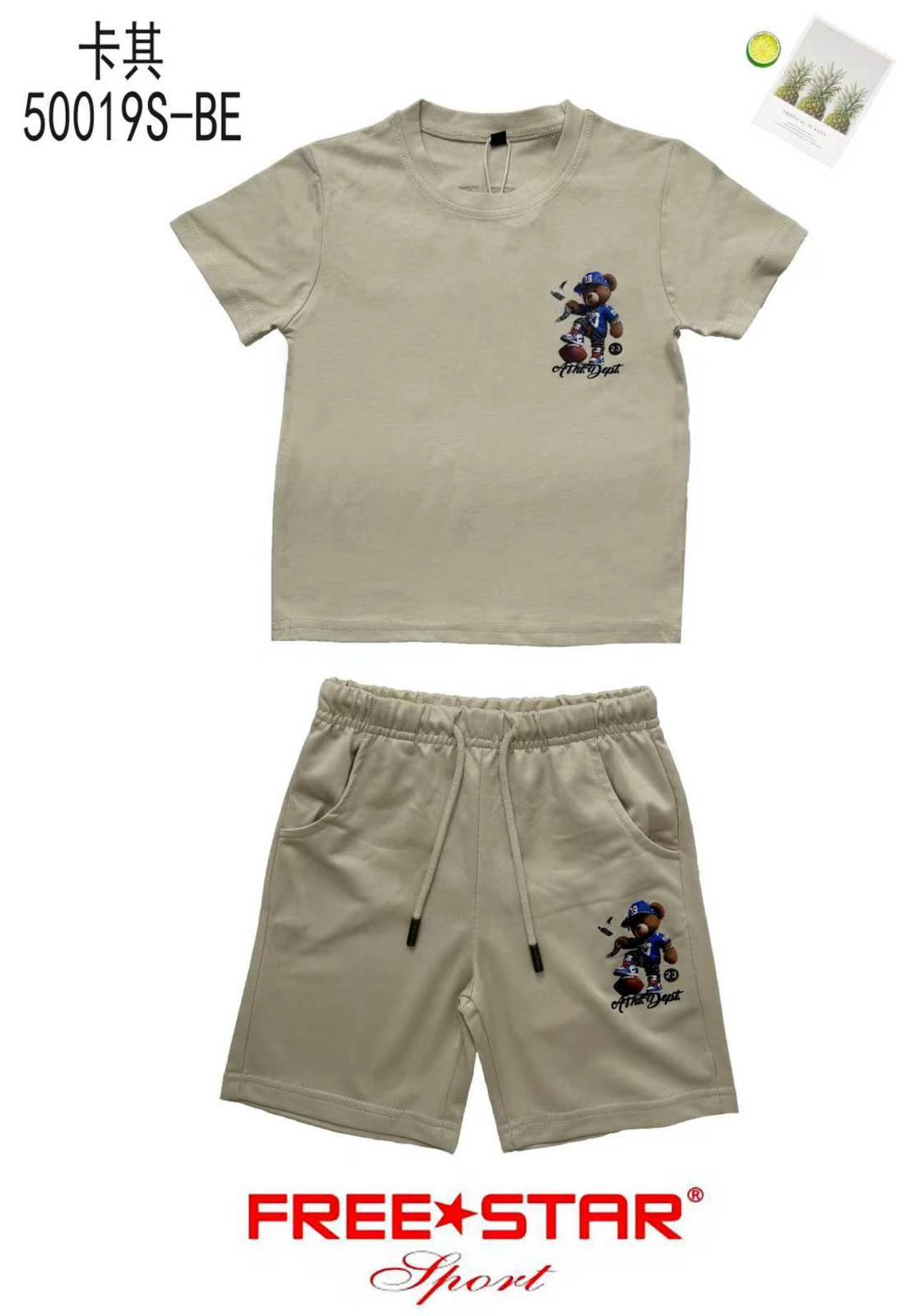 Ensemble Enfant Garçon T-shirt Imprimé Petit Motif & Short Assorti – Style Casual – Lot de 6 Pièces (Tailles 4 à 14 ans)