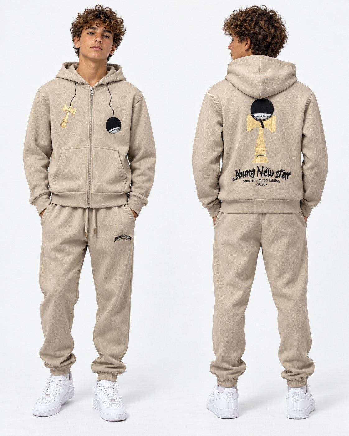 Ensemble Jogging Enfant Young New Star Zippé à Capuche  Ref. 50029 (4-14ans 1-5ans)