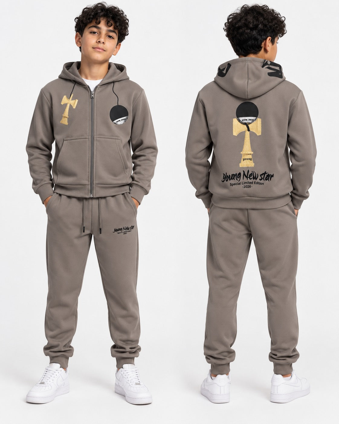 Ensemble Jogging Enfant Young New Star Zippé à Capuche  Ref. 50029 (4-14ans 1-5ans)