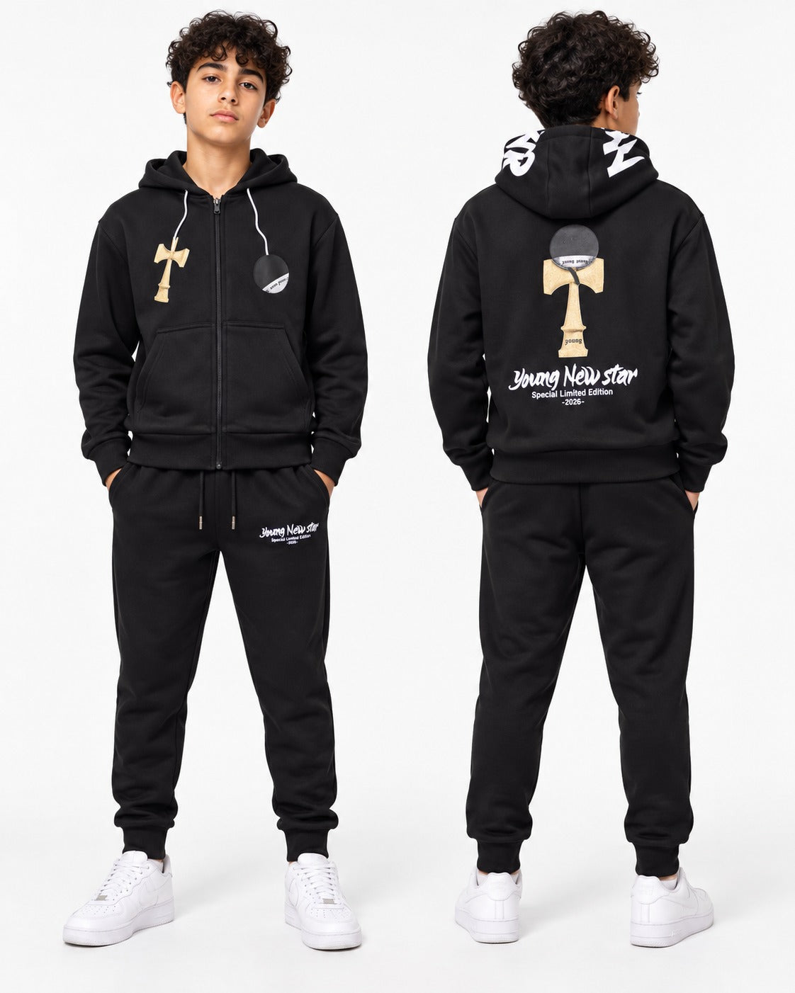 Ensemble Jogging Enfant Young New Star Zippé à Capuche  Ref. 50029 (4-14ans 1-5ans)