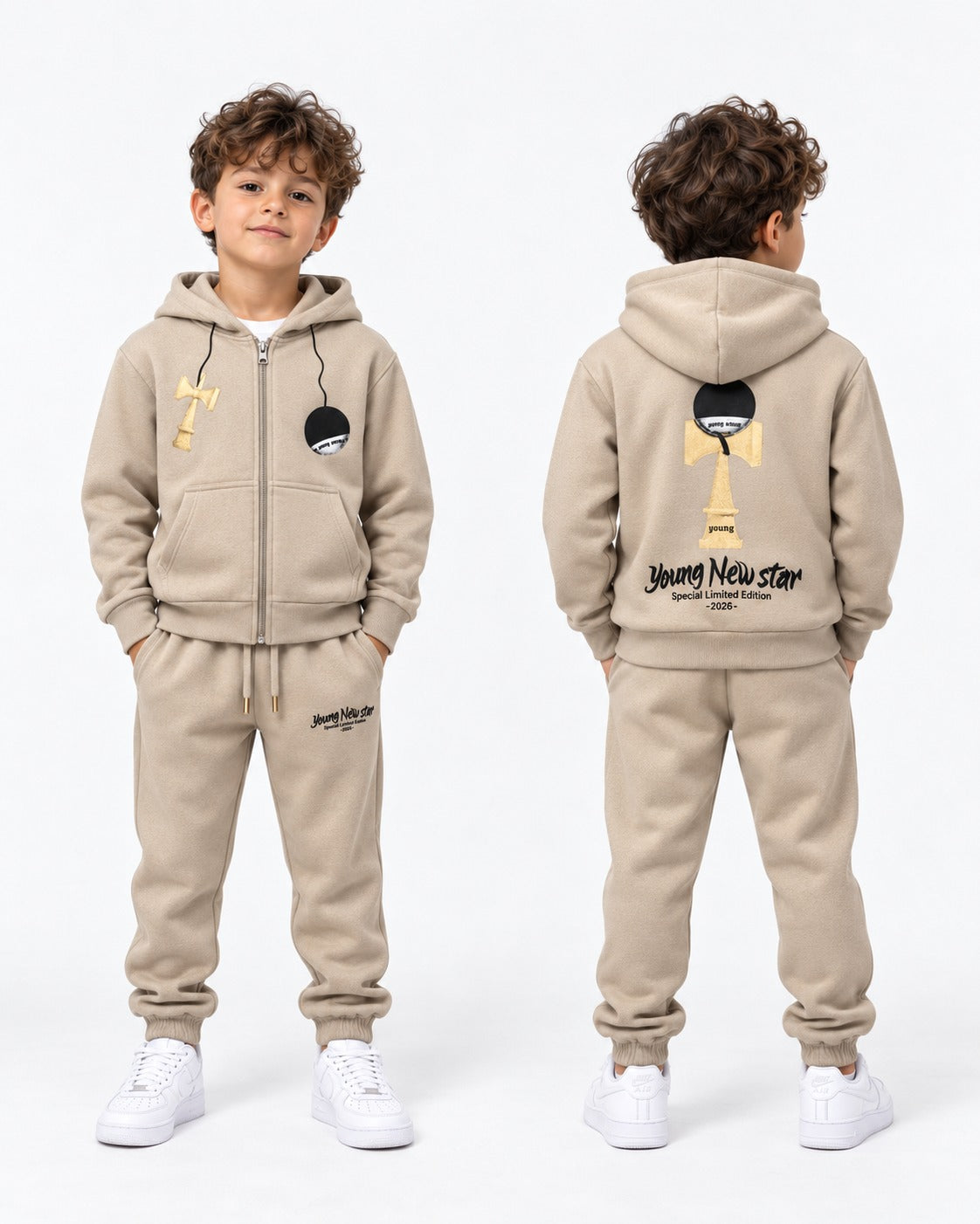 Ensemble Jogging Enfant Young New Star Zippé à Capuche  Ref. 50029 (4-14ans 1-5ans)