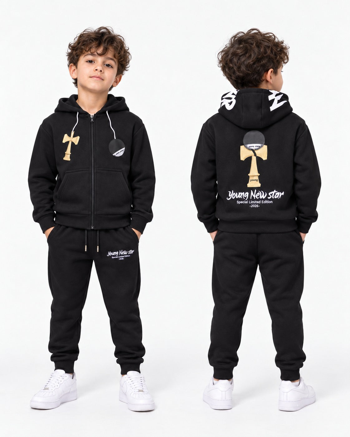 Ensemble Jogging Enfant Young New Star Zippé à Capuche  Ref. 50029 (4-14ans 1-5ans)