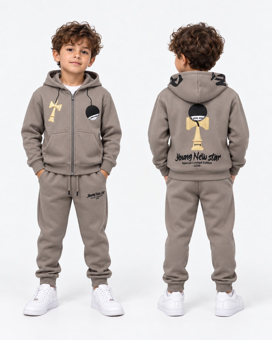 Ensemble Jogging Enfant Young New Star Zippé à Capuche  Ref. 50029 (4-14ans 1-5ans)