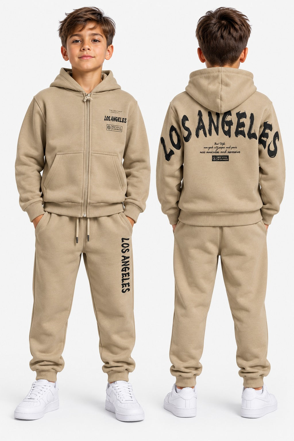 Ensemble Jogging Enfant Los Angeles Zippé à Capuche Ref. 50032 (4-14ans) (1-5ans)