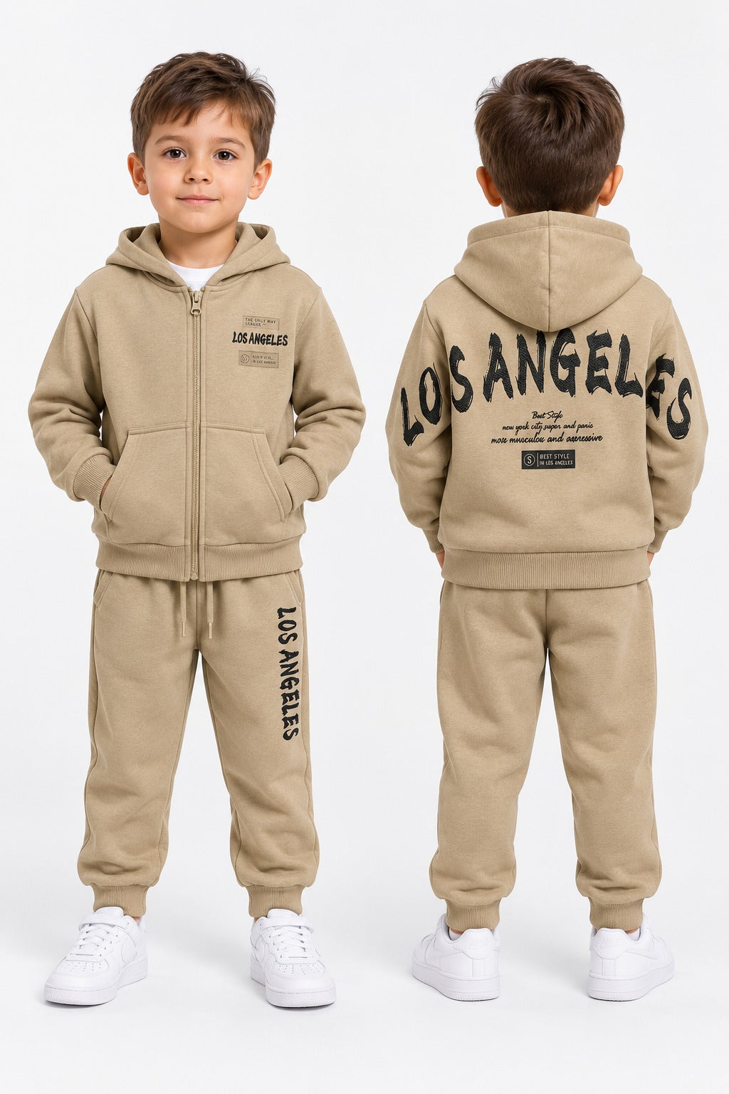 Ensemble Jogging Enfant Los Angeles Zippé à Capuche Ref. 50032 (4-14ans) (1-5ans)