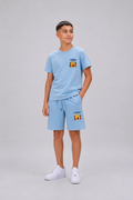 Ensemble Enfant Garçon T-shirt Imprimé & Short Assorti – Style Décontracté – Lot de 6 Pièces (Tailles 4 à 14 ans) -  Réf : 50028M