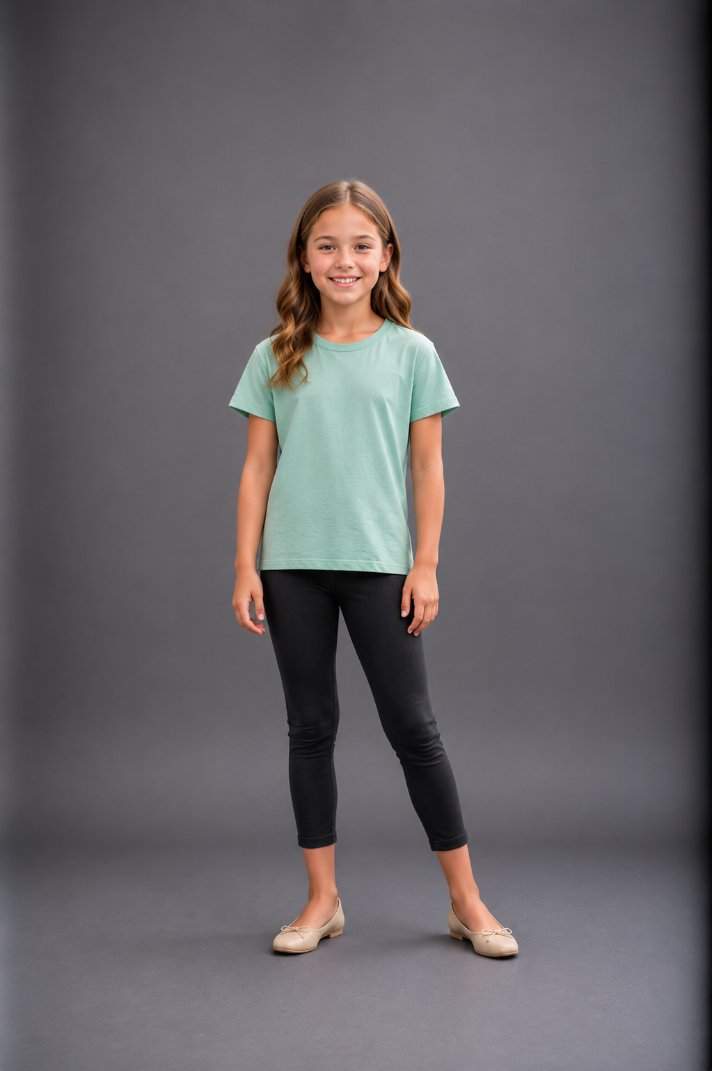 T-shirt fille uni – Manches courtes –  Lot de 12 Pièces (Tailles 4 à 14 ans) - 91003M