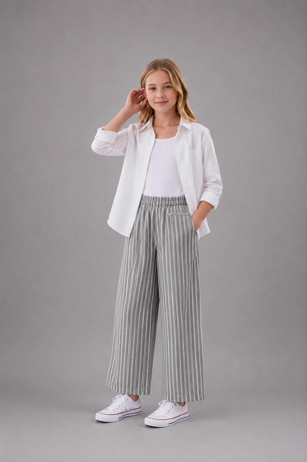 Pantalon enfant coupe droite à taille élastique – Style confortable et moderne – Lot de 6 Pièces (Tailles 4 à 14 ans)- Réf : 52011