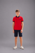 Polo garçon avec col contrasté et détail poitrine – Lot de 12 Pièces (Tailles 4 à 14 ans) - 90096M