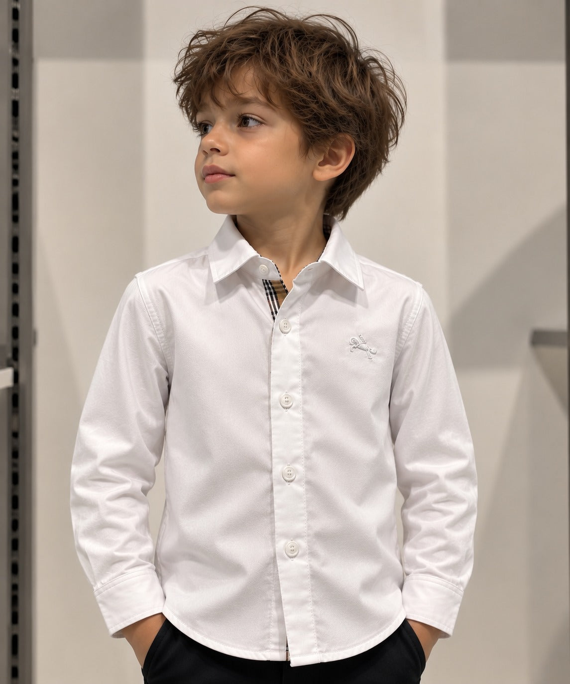 Chemise Enfant Élégance Classique Brodée Ref. 90122 (2-6ans)