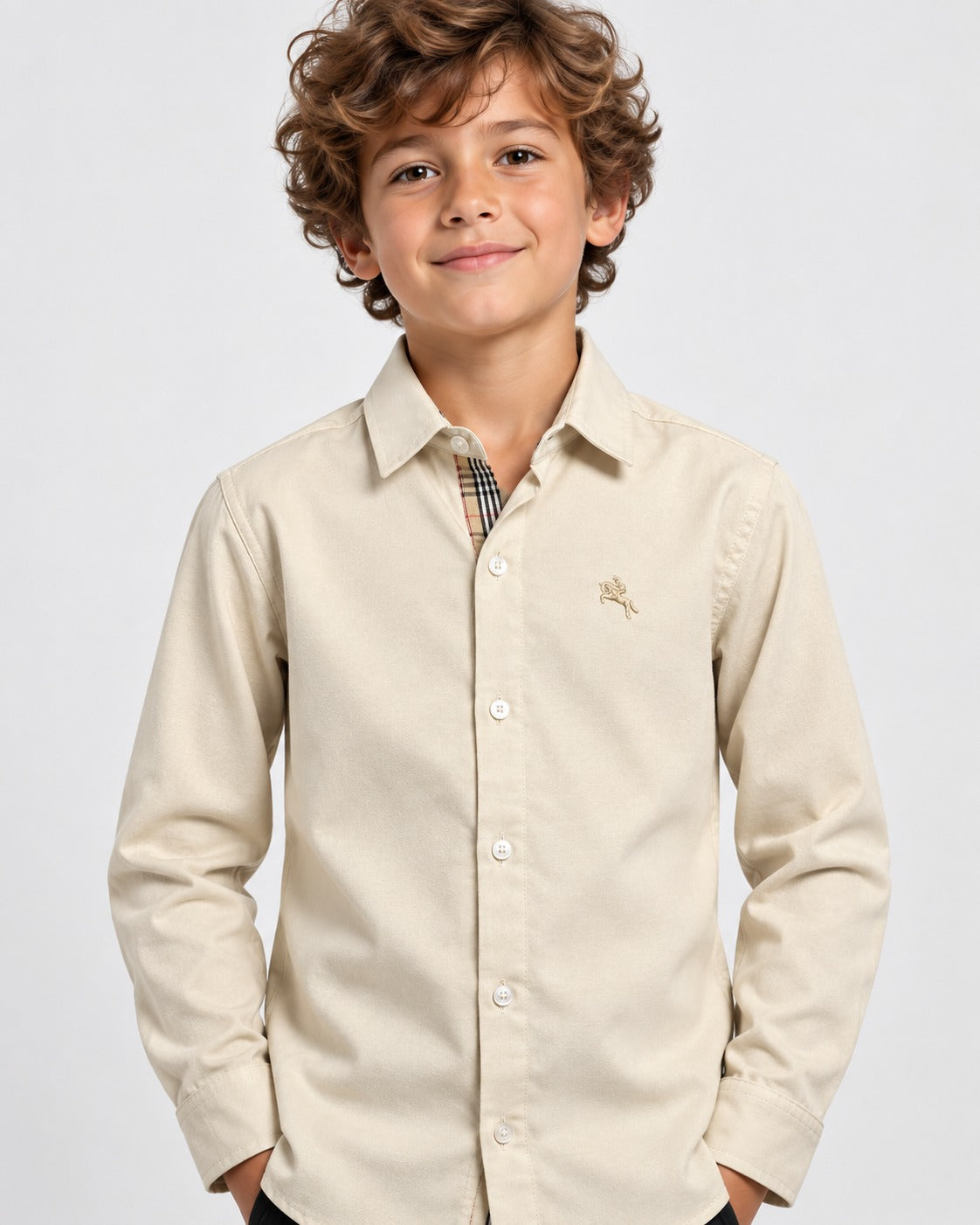 Chemise Garçon Élégante Manches Longues Réf. 90122 (4-14ans)