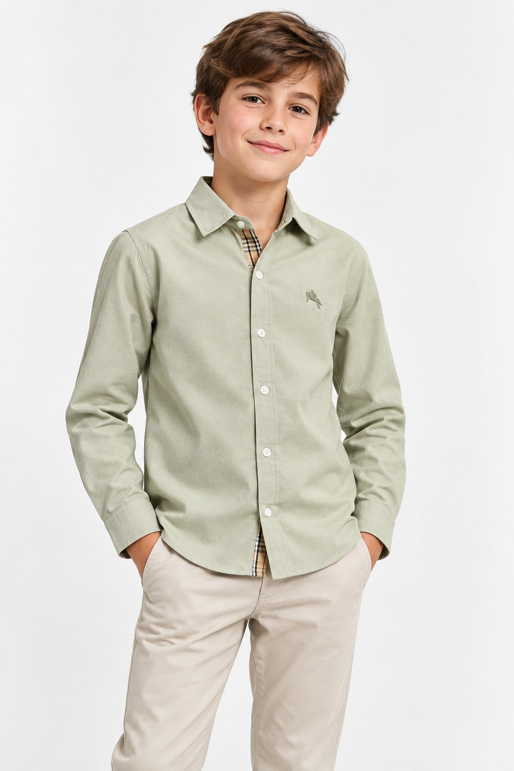 Chemise Garçon Élégante Manches Longues Réf. 90122 (4-14ans)