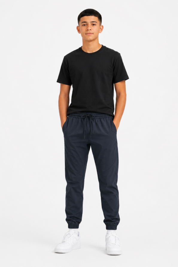 Pantalon garçon avec taille élastique et cordon – Lot de 12 Pièces (Tailles 4 à 14 ans) - 70006M