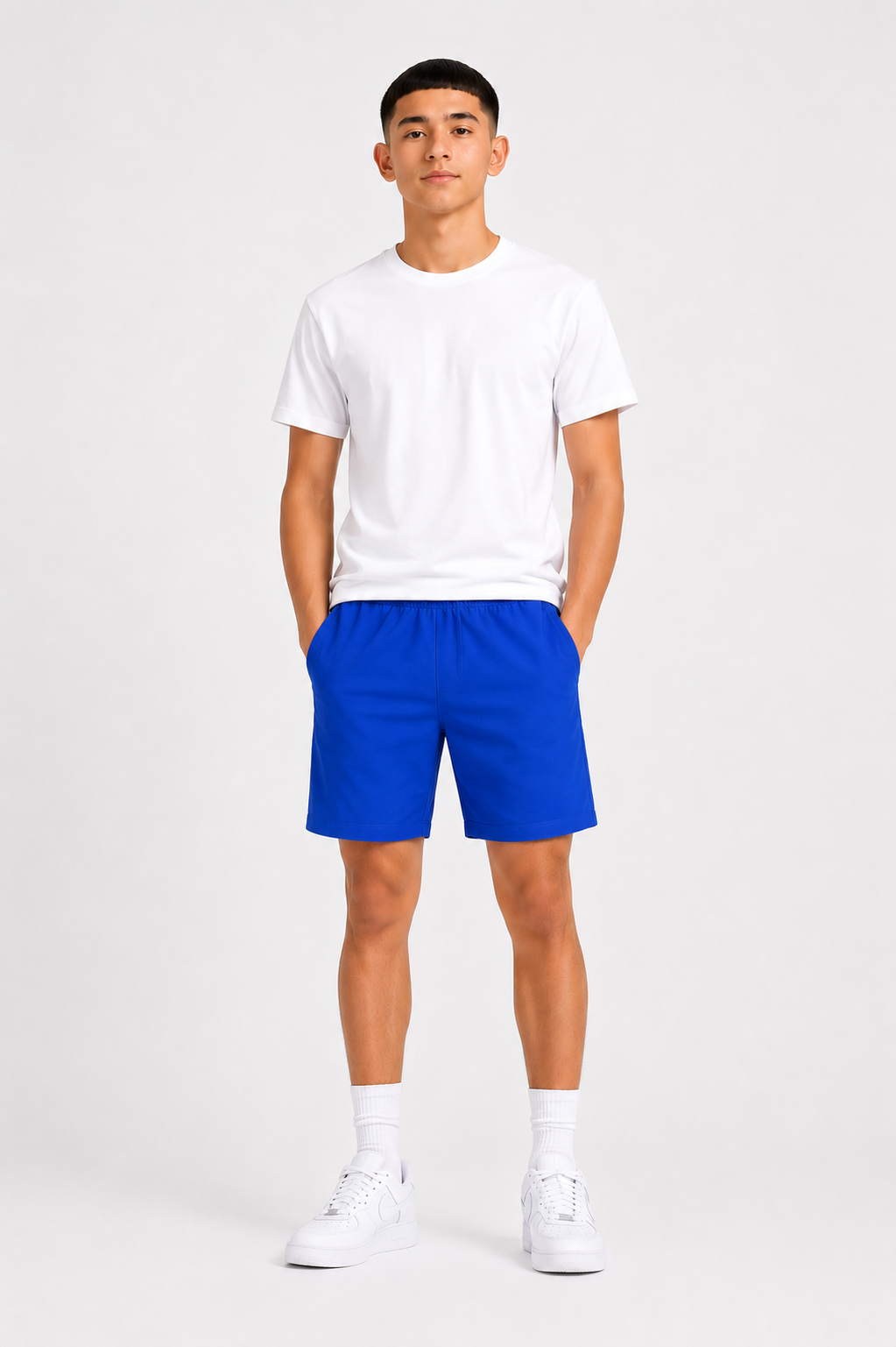 Short garçon uni avec taille élastique et poches – – Lot de 12 Pièces (Tailles 4 à 14 ans) - 55363M