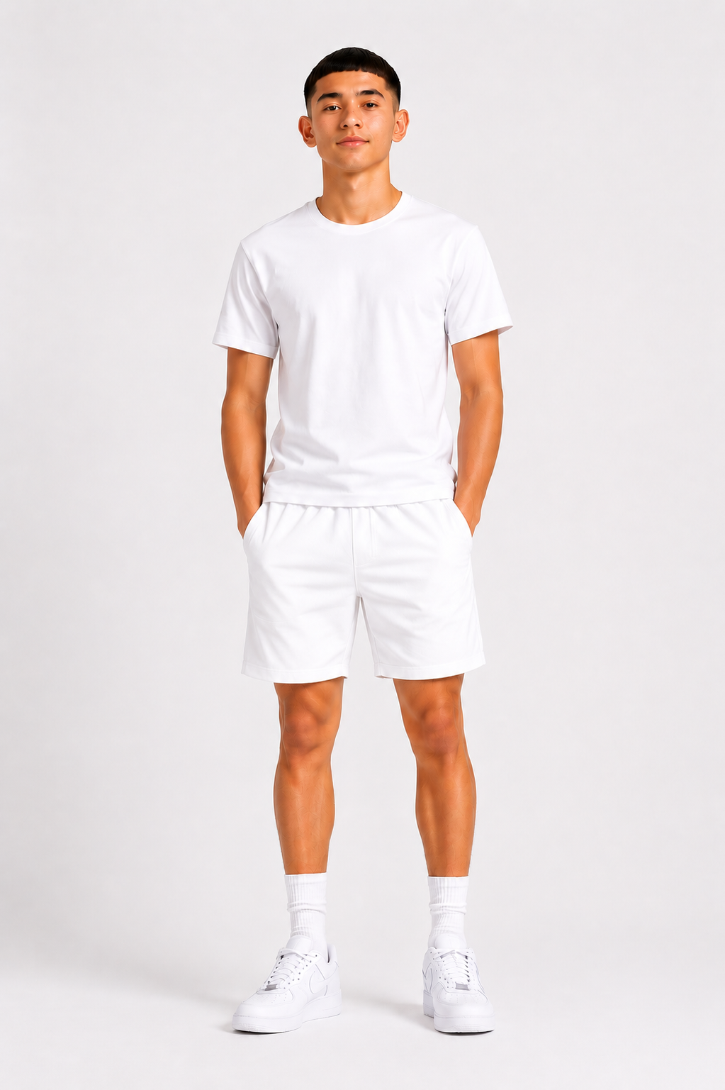 Short garçon uni avec taille élastique et poches – – Lot de 12 Pièces (Tailles 4 à 14 ans) - 55363M