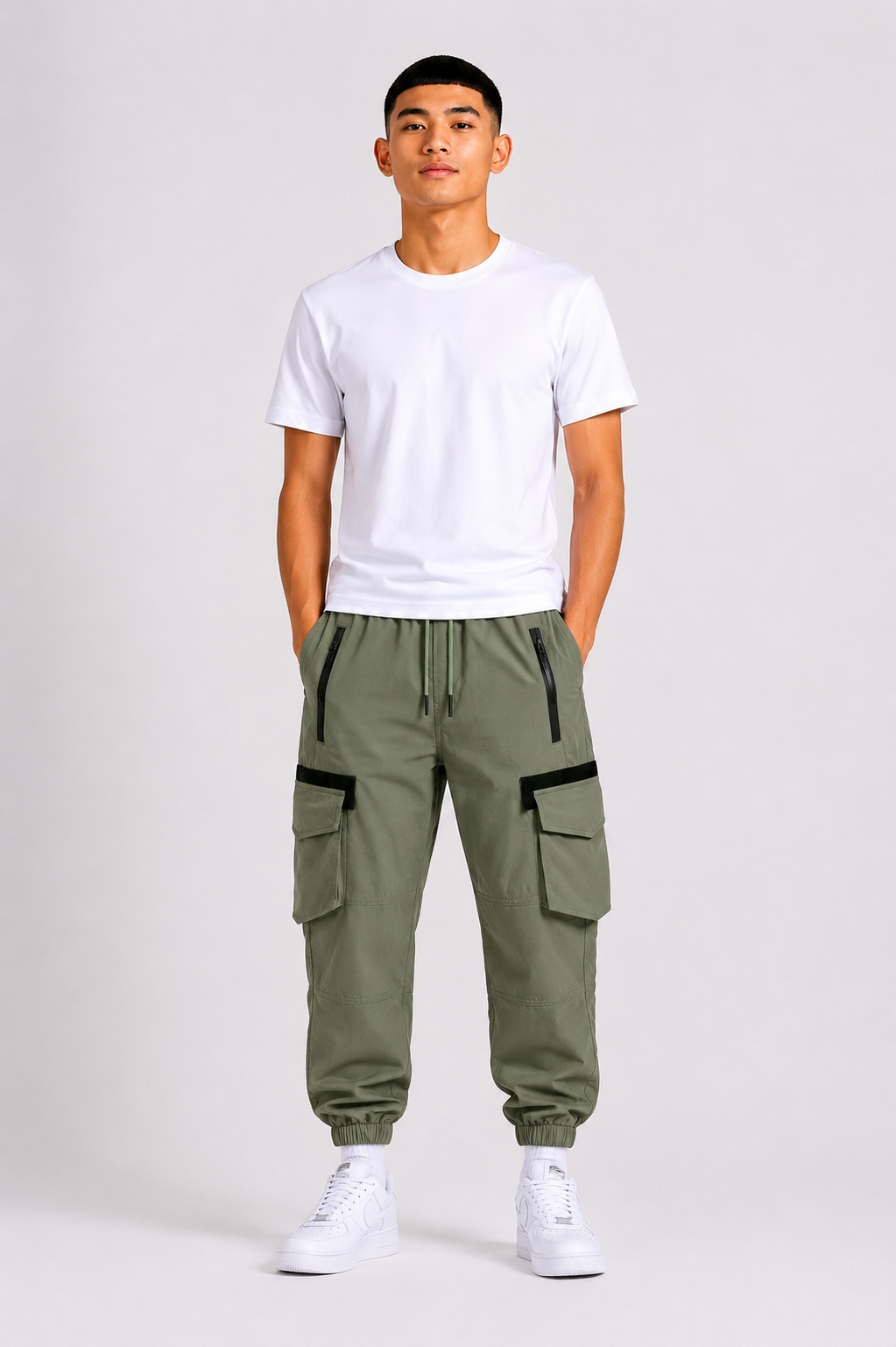 Pantalon garçon cargo avec poches multiples et zips –Lot de 12 Pièces (Tailles 4 à 14 ans) - 60019M