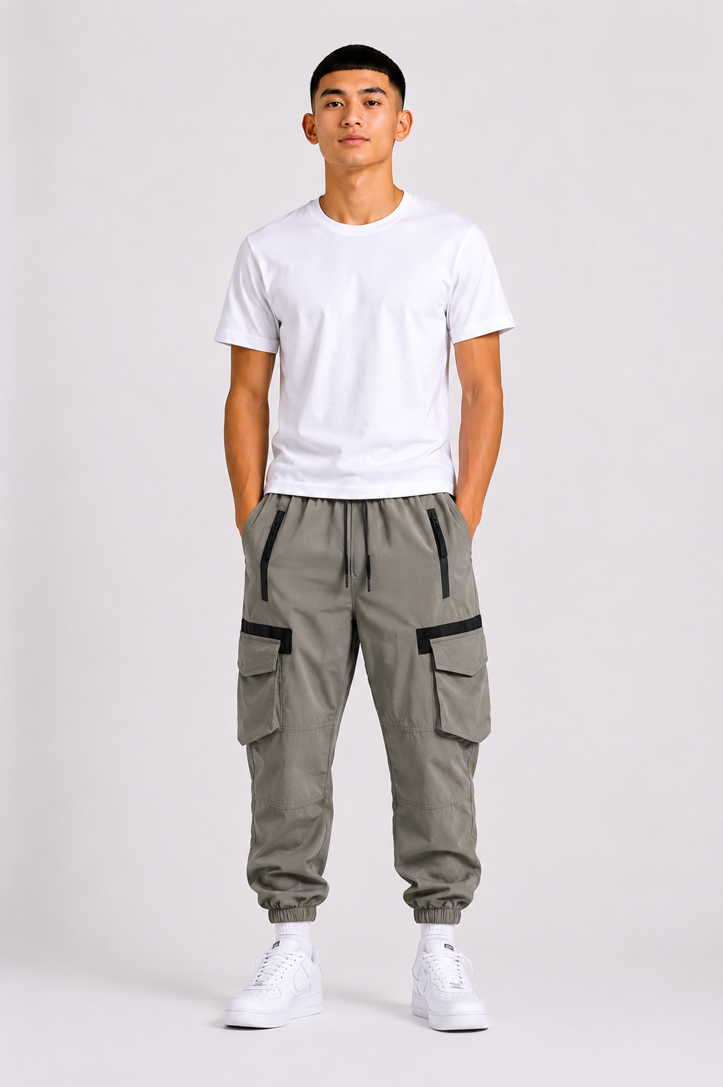 Pantalon garçon cargo avec poches multiples et zips –Lot de 12 Pièces (Tailles 4 à 14 ans) - 60019M