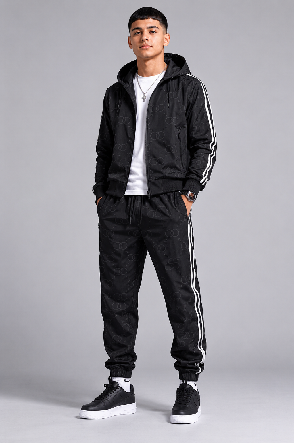 Ensemble garçon survêtement avec sweat zippé à capuche et pantalon – Lot de 12 Pièces (Tailles 4 à 14 ans) - 50009