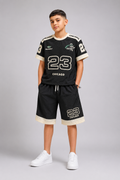 Ensemble garçon t-shirt imprimé Chicago 23 et short assorti –  Lot de 12 Pièces (Tailles 6 à 14 ans) - 60021M