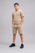 Ensemble garçon t-shirt et short beige –  Lot de 6 Pièces (Tailles 4 à 14 ans) - 60022M