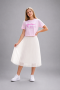 Ensemble fille jupe plissée et t-shirt manches courtes – Lot de 6 Pièces (Tailles 4 à 14 ans) - 90070M