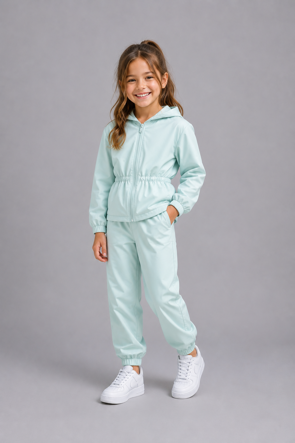 Ensemble fille survêtement léger avec capuche –  Lot de 12 Pièces (Tailles 4 à 14 ans) - 91036M