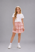Ensemble fille t-shirt et jupe à volants - Lot de 12 - 52008M
