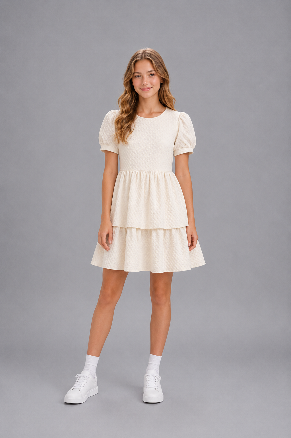 Robe enfant manches courtes élégante- Lot de 12 Pièces (Tailles 4 à 14 ans) - 52005M