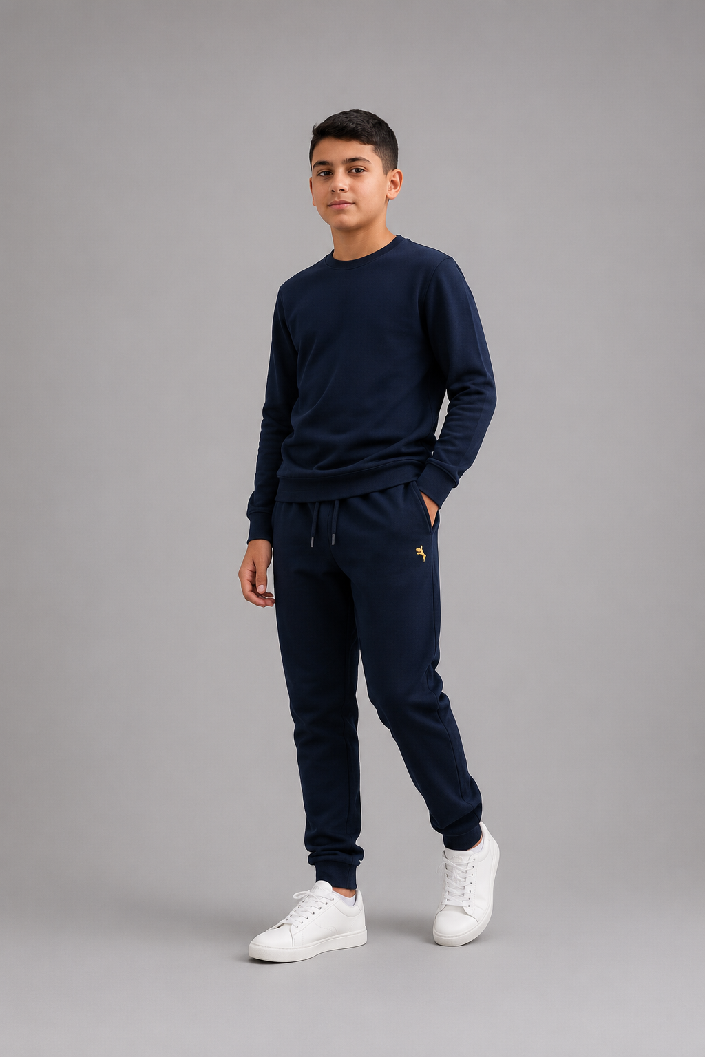 Pantalon jogging enfant à taille élastique avec cordon – Lot de 6 Pièces (Tailles 4 à 14 ans) - Réf : 90038M