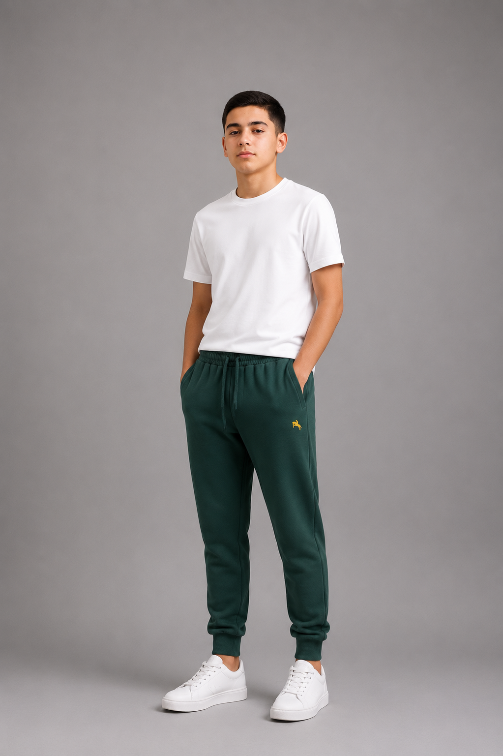 Pantalon jogging enfant à taille élastique avec cordon – Lot de 6 Pièces (Tailles 4 à 14 ans) - Réf : 90038M