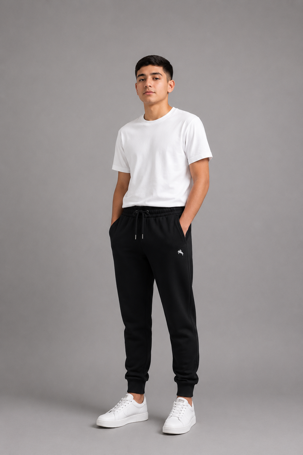Pantalon jogging enfant à taille élastique avec cordon – Lot de 6 Pièces (Tailles 4 à 14 ans) - Réf : 90038M