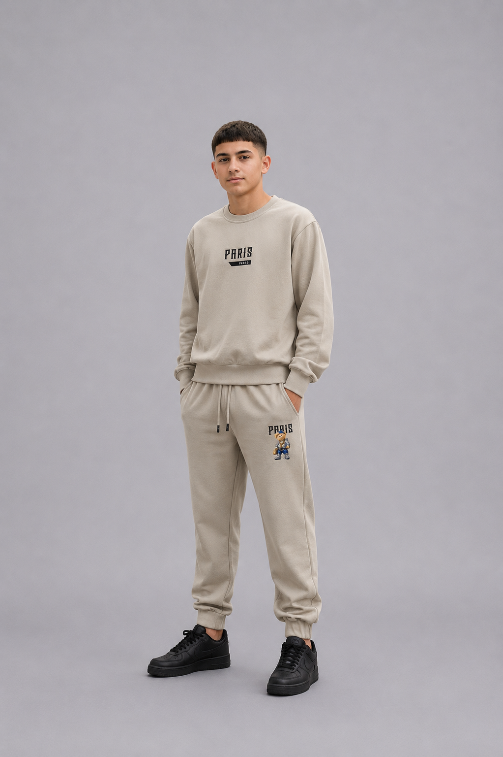 Ensemble jogging enfant imprimé teddy /  Lot de 12 Pièces (Tailles 4 à 14 ans) - 50010M
