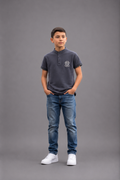 Polo garçon col tunisien avec logo poitrine – Lot de 12 Pièces (Tailles 4 à 14 ans) -  90091M