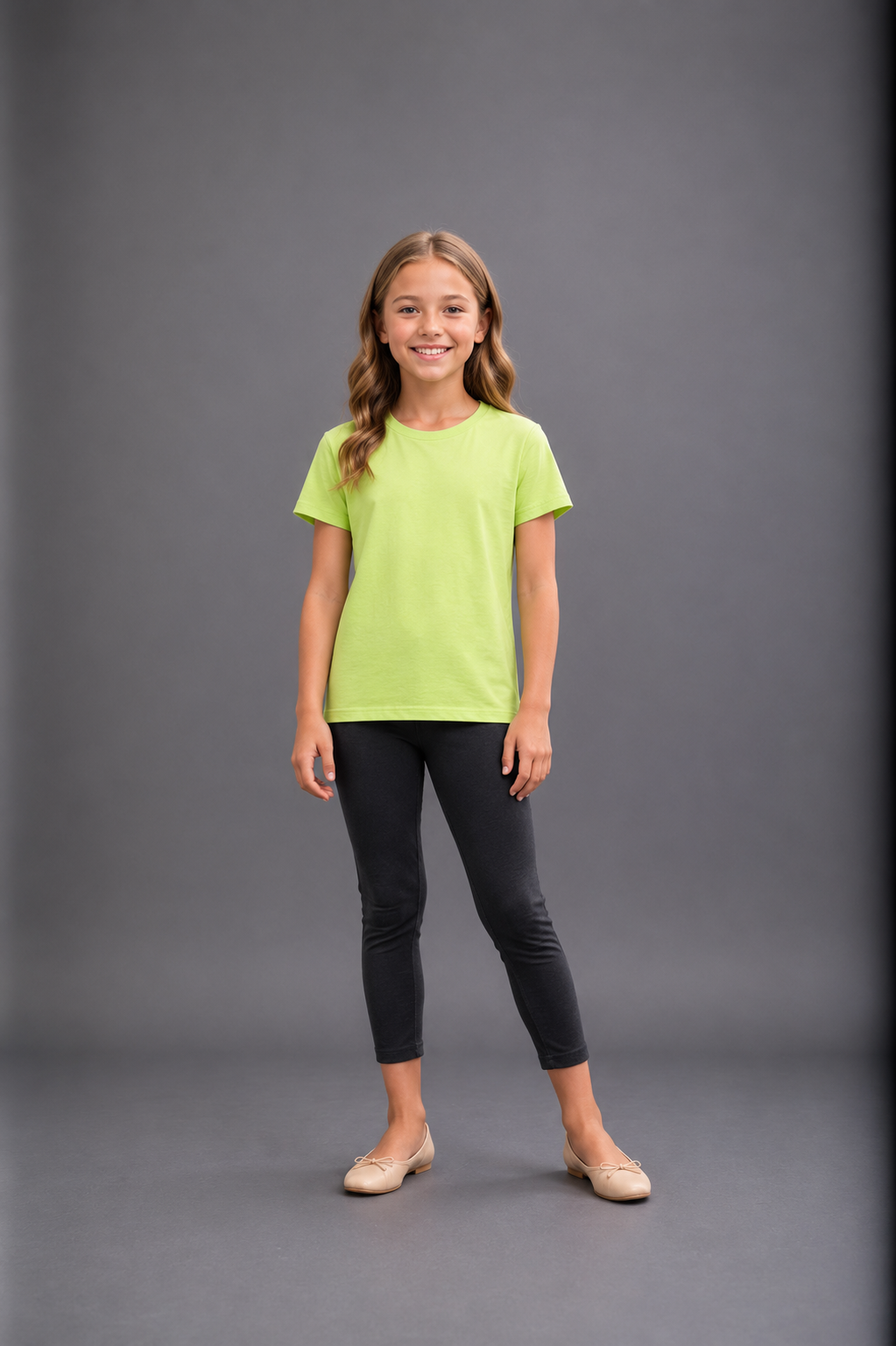 T-shirt fille uni – Manches courtes –  Lot de 12 Pièces (Tailles 4 à 14 ans) - 91003M