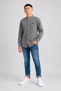 Chemise garçon manches longues à rayures avec col officier – Lot de 12 Pièces (Tailles 4 à 14 ans) - 90083M