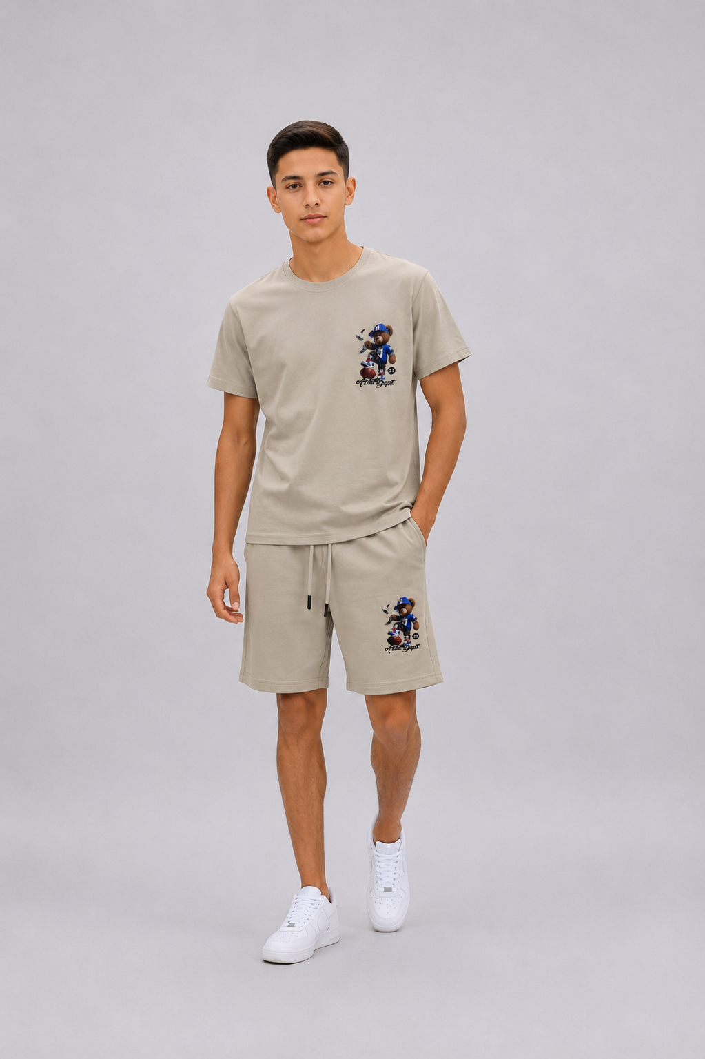 Ensemble Enfant Garçon T-shirt Imprimé Petit Motif & Short Assorti – Style Casual – Lot de 6 Pièces (Tailles 4 à 14 ans) - Réf : 50019M