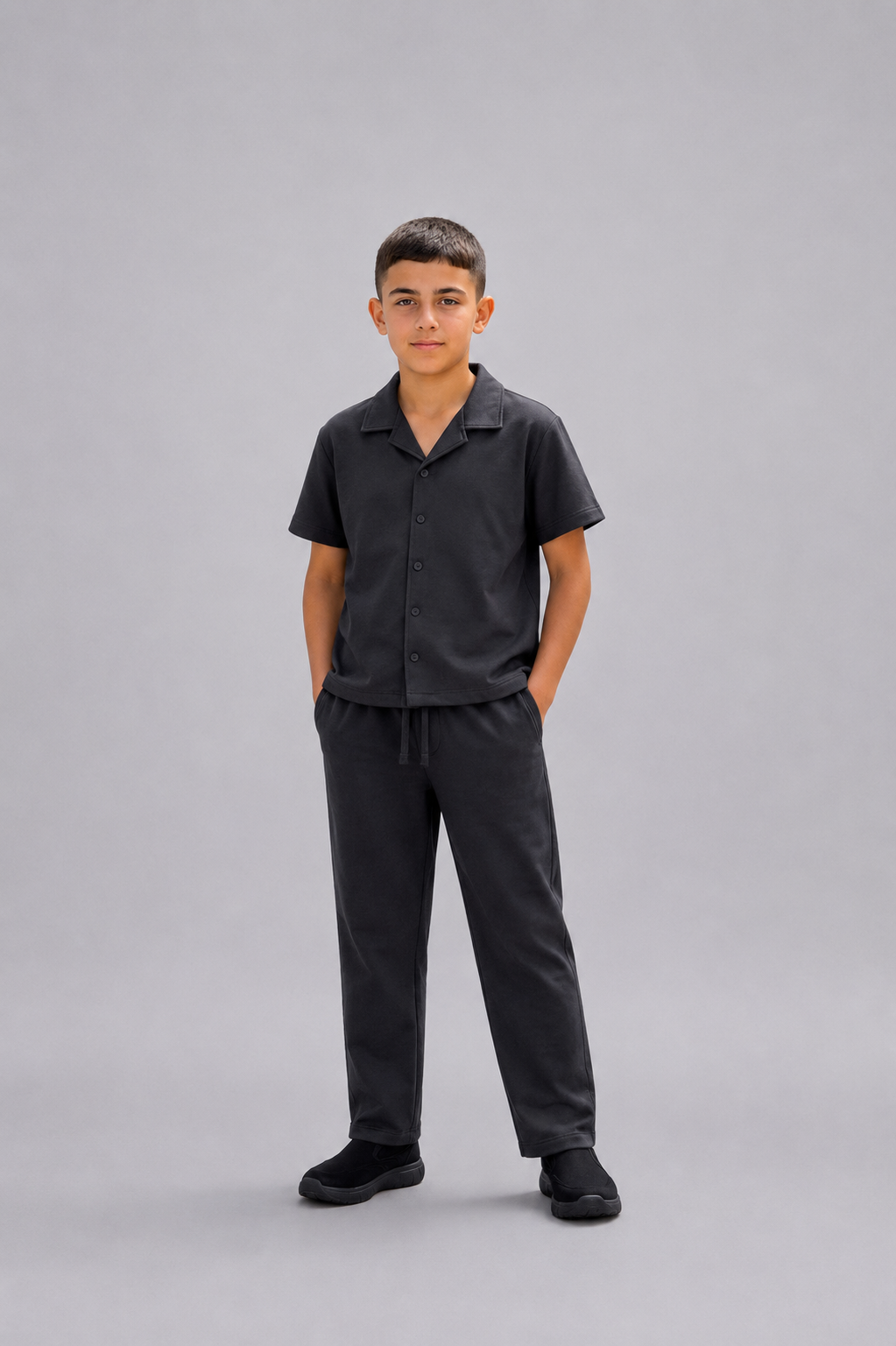 Ensemble garçon chemise manches courtes et pantalon texturé –  Lot de 12 oièces (Tailles 4 à 14 ans) - 60026M