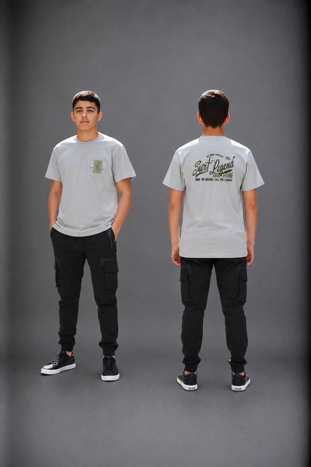 T-shirt garçon imprimé Surf Legend avec poche poitrine – Lot de 12 Pièces (Tailles 4 à 14 ans) - 51005M