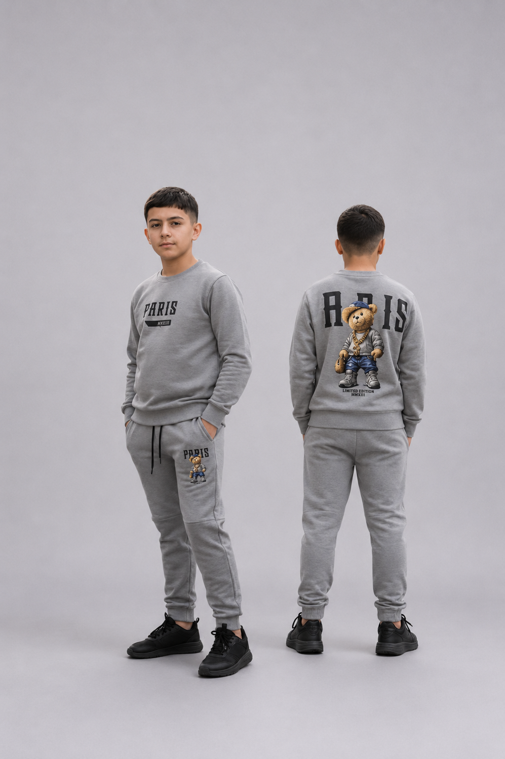 Ensemble jogging enfant imprimé teddy /  Lot de 12 Pièces (Tailles 4 à 14 ans) - 50010M