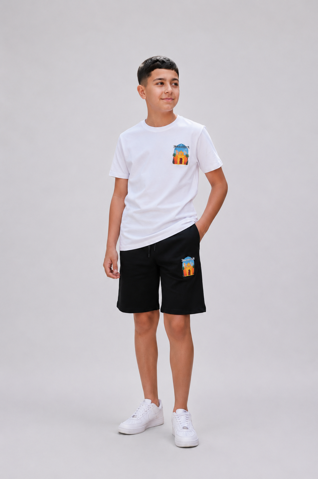 Ensemble Enfant Garçon T-shirt Imprimé & Short Assorti – Style Décontracté – Lot de 6 Pièces (Tailles 4 à 14 ans) -  Réf : 50028M
