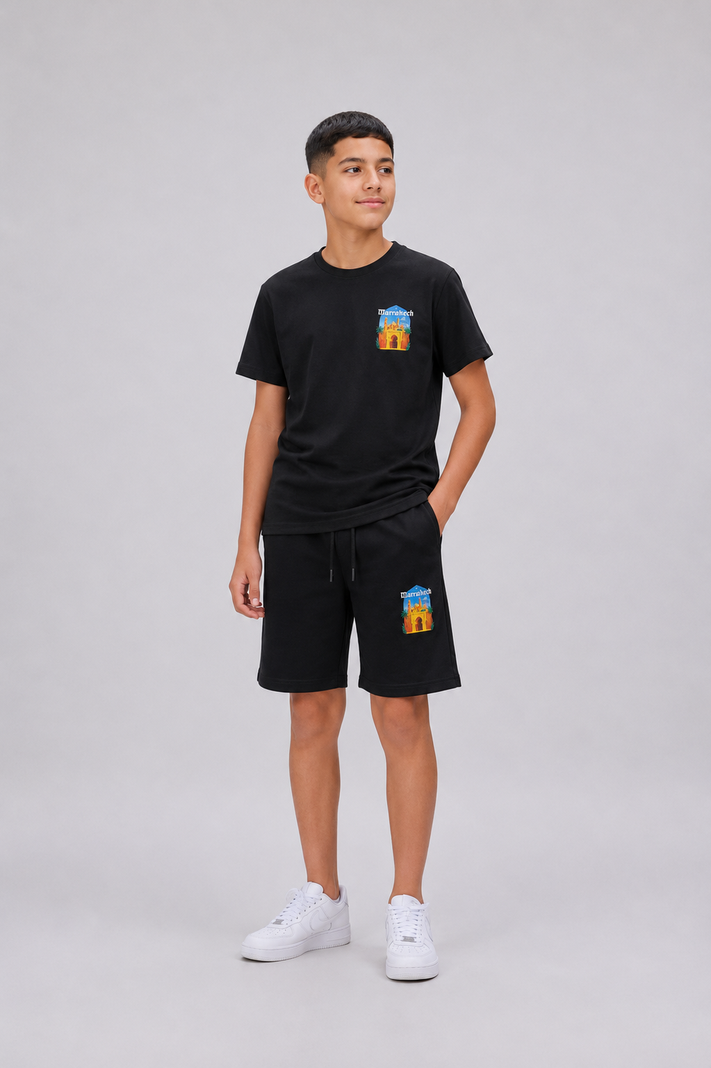 Ensemble Enfant Garçon T-shirt Imprimé & Short Assorti – Style Décontracté – Lot de 6 Pièces (Tailles 4 à 14 ans) -  Réf : 50028M